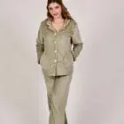 warm button up women's fleece pyjama