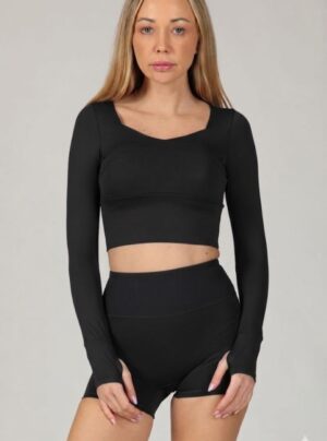 Essential  Long-Sleeve Ribbed Active Top