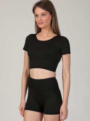 Criss-Cross Back Cropped Active Top