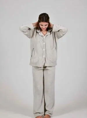 Warm Button Up Women's Fleece Pyjama