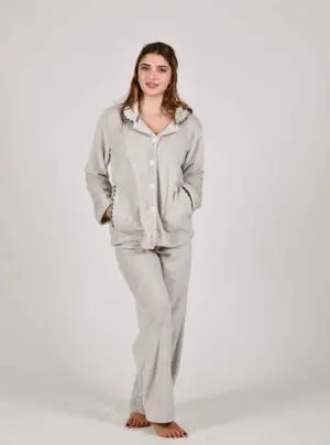 Warm Button up Set Pyjamas Fleece