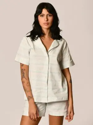 Button Up Stretch Cotton Pajamas