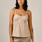 pajama short set with lace