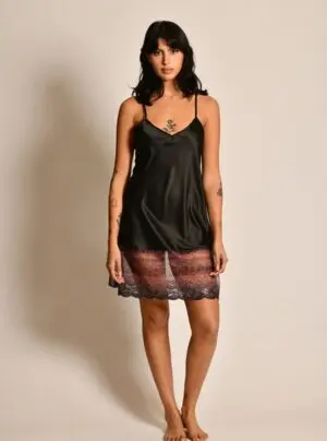 Satin Slip With Lace