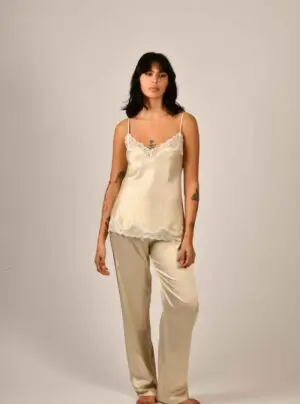 Pant & Top Satin With Lace