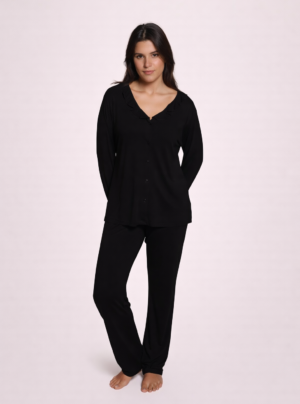 Noor Printed Stretch Cotton Long PJ Set