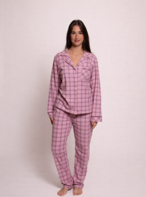 Noor Printed Stretch Cotton Long PJ Set