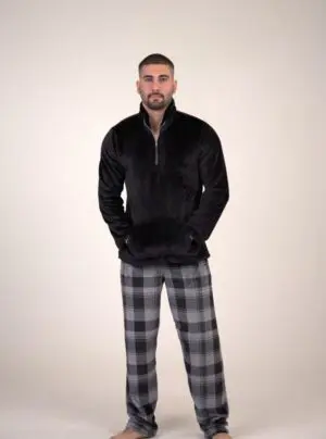 Men Zip Up Pyjama Fleece
