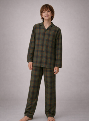 Boy's Button Up Cotton PJ