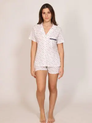 Button Up Cotton Short PJ Set