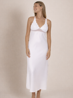 Long Satin Slip With Lace