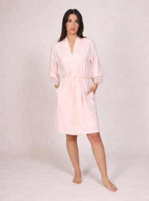 Delicate Lace Cotton Modal Robe