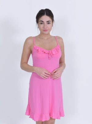 Super Soft Cotton Gown With Ruffles