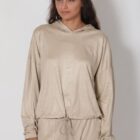 women's hooded velvet top