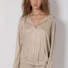 women's velvet zip up jacket