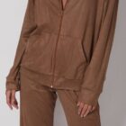 women's velvet zip up jacket