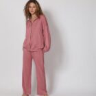 women's pink velvet zip up jacket