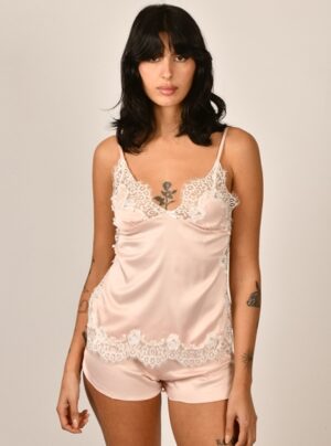 Satin short & top With Lace
