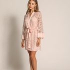 Satin Robe With Lace