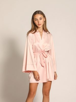 Stretch satin robe