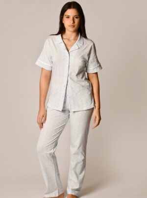 Button Up Stretch Cotton Pajamas