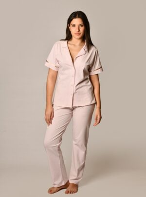 Button Up Stretch Cotton Pajamas