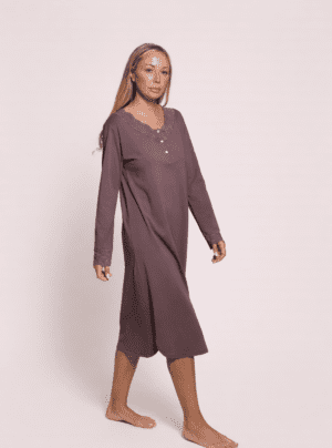 Stretch Cotton Chemise with Lace