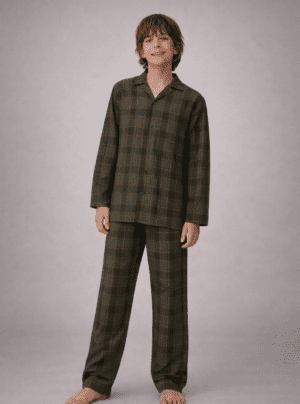 Boy's Button Up Cotton PJ