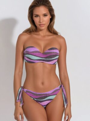 Sparkle Wave Strapless B-Cup Bikini Set
